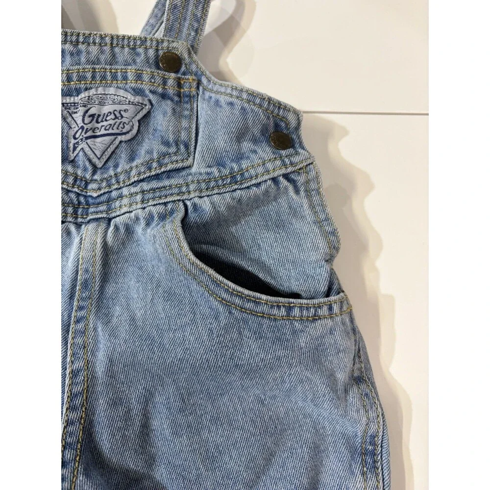 90’s Vintage Blue Denim Guess Overalls Made In USA Size 3m